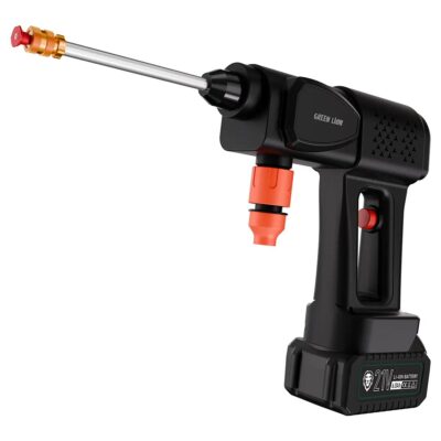 Green Lion 21V Cordless Pressure Wash Gun 18000mAh 4L 240W Black