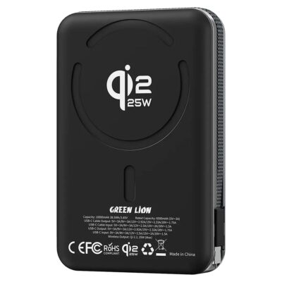 Green Lion Wellington 10000mAh MagSafe Power Bank PD 35W Black