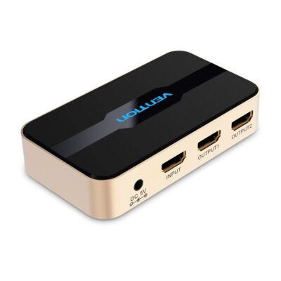 Vention 1 In 2 Out HDMI Splitter 4K@30Hz Gold Aluminum Alloy