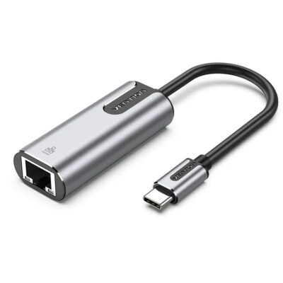 Vention USB 3.0 + C-A to Gigabit Ethernet Adapter Gray 0.15M Aluminum Alloy