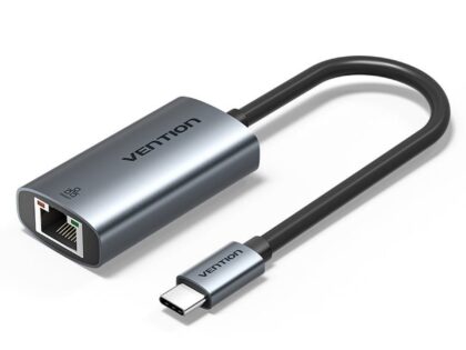 Vention USB-C + USB-A to Gigabit Ethernet Adapter 0.15M Gray Aluminum Alloy