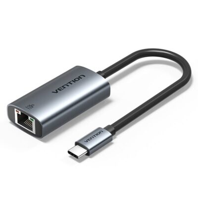 Vention USB-C Plus USB-A to Gigabit Ethernet Adapter 0.15M Gray Aluminum Alloy