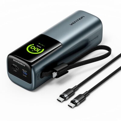 Vention 20000mAh Power Bank (USB-C+USB-C/USB-C/USB-A) 165W Gray TFT Display