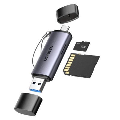UGREEN CM185 SD/MicroSD Card Reader USB-A/USB-C 3.0 Gray