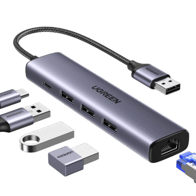 UGREEN CM475 USB 3.0 to 3xUSB Hub + Gigabit Converter