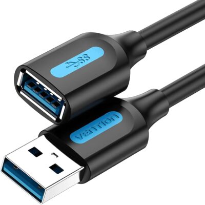 Vention USB 3.0 A Male to A Female Extension Cable 3-Meter Black PVC