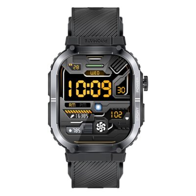 Promate XWatch-SL 2.02" TFT Sports Tracker Smartwatch with BT Calling, IP68, Aluminum (XWATCH-SL.BLACK)